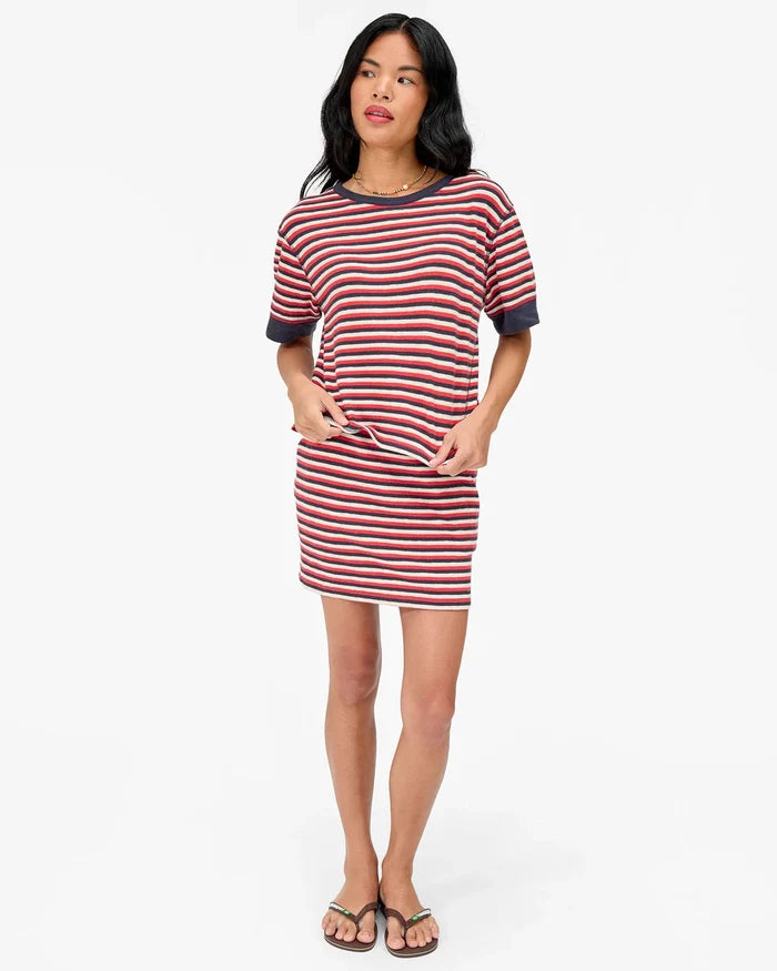 Clare V. - Le Mini Tube Skirt Navy/Cherry Red Stripe - Kalifornia Jean Bar