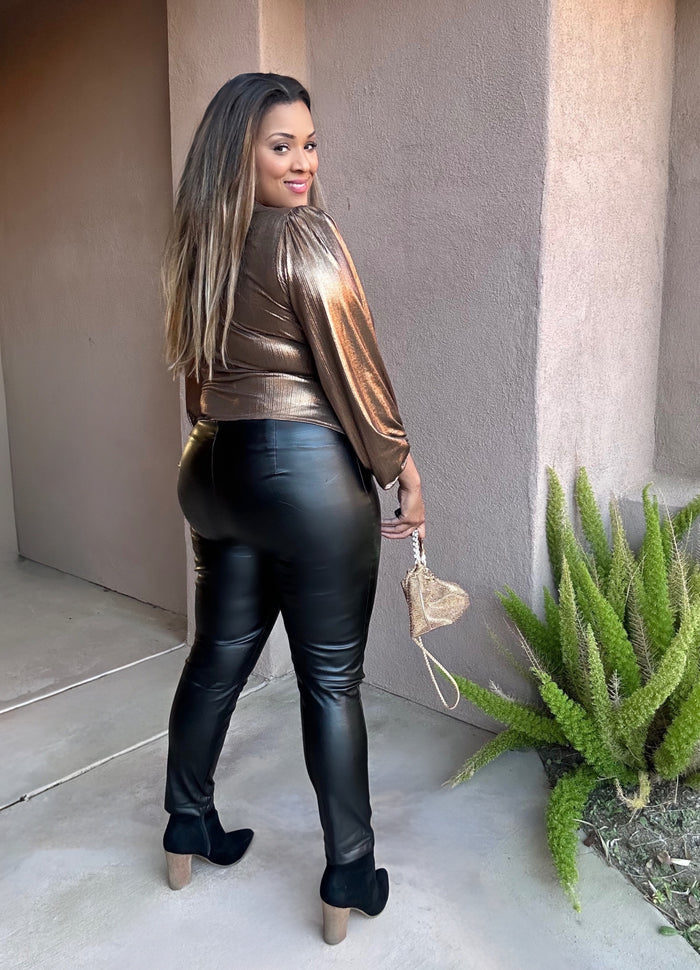 Classy Faux Leather Pants image 2