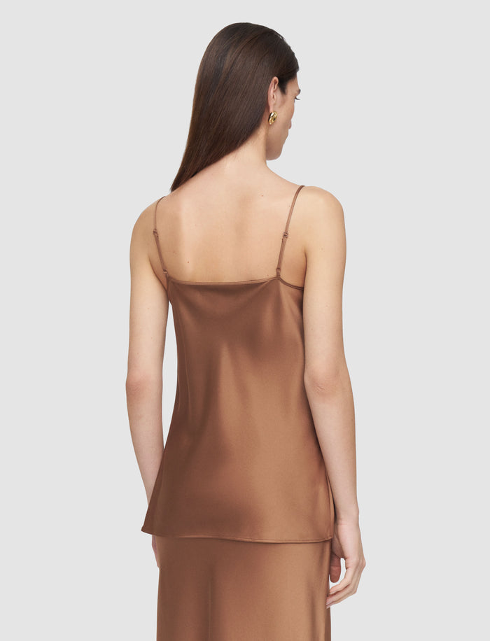 Brown Clea Silk Satin Camisole - Joseph