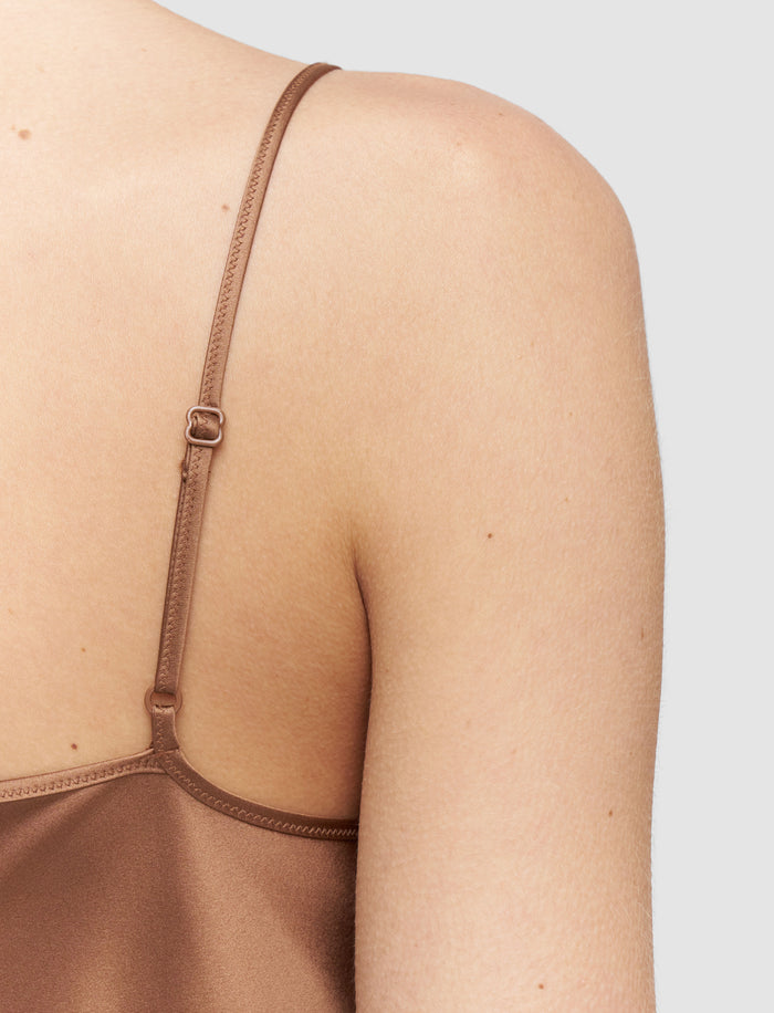Brown Clea Silk Satin Camisole - Joseph