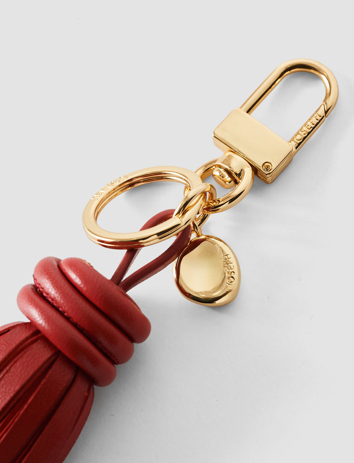 Clover Leather Tassel Keyring