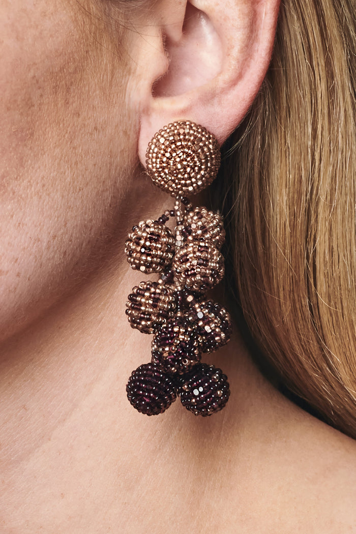 COCONUTS PINK PURPLE GLASS BEAD EARRINGS