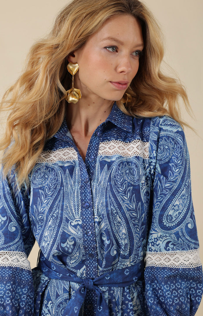 Collins Poplin Shirtdress, color_navy