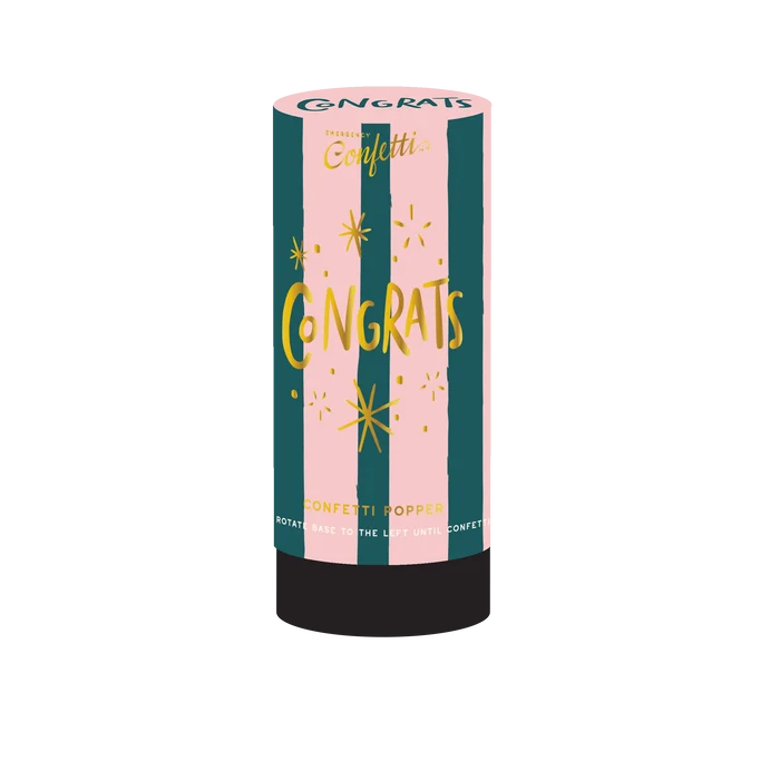 Congrats Confetti Popper | Navy/Pink