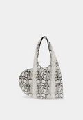 Coperni Snake Print Mini Heart Tote Bag White-Grey