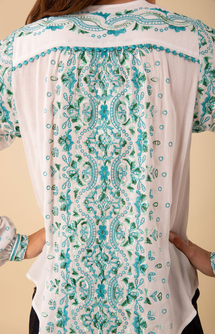 Cora Embroidered Top, color_blue