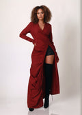 Crimson Edge Draped Top-Dress image 0