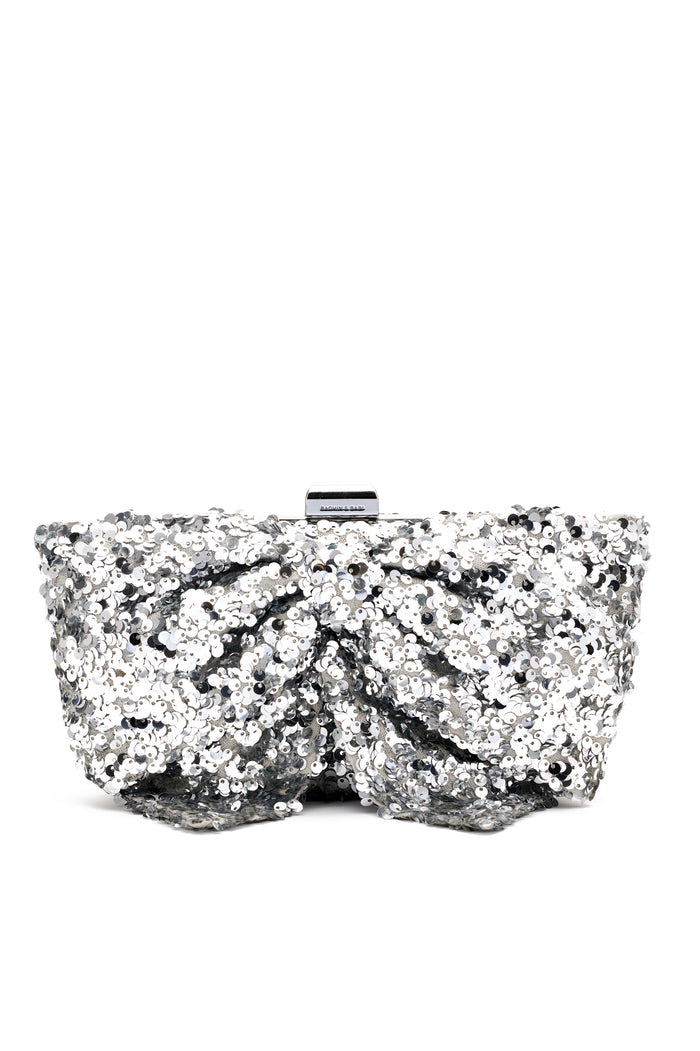 CUPIDS SILVER SEQUIN EVENING CLUTCH