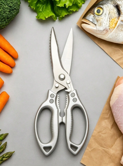Heavy Duty Stainless Steel Kitchen Scissors, Multi Purpose Sharp Cooking Shears for Poultry, Meat, Fish & Herbs