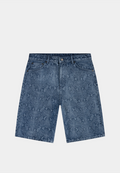 Daily Paper Snake Laser Denim Shorts Blue
