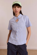 Damson Madder - Ebba Shirt in Mini Blue Business Stripe - Kalifornia Jean Bar