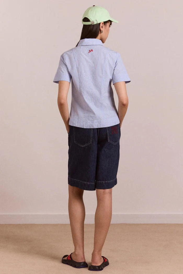 Damson Madder - Ebba Shirt in Mini Blue Business Stripe - Kalifornia Jean Bar