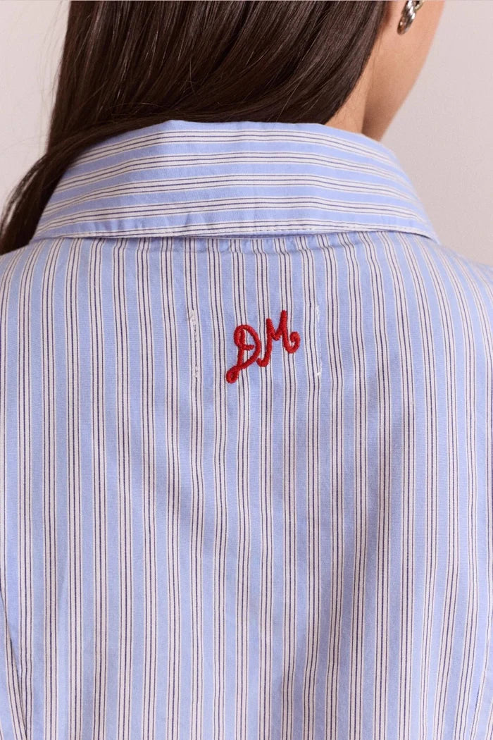 Damson Madder - Ebba Shirt in Mini Blue Business Stripe - Kalifornia Jean Bar