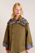 Damson Madder - Jerry Reversible Crop Trench Coat Olive - Kalifornia Jean Bar