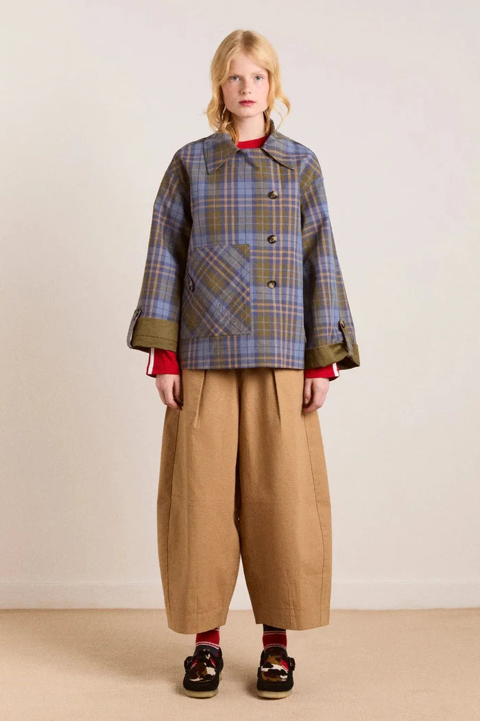 Damson Madder - Jerry Reversible Crop Trench Coat Olive - Kalifornia Jean Bar