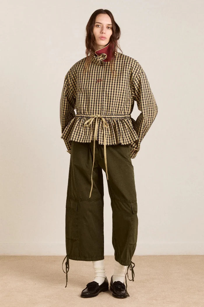 Damson Madder - Myrtle Trench Coat Navy Gingham - Kalifornia Jean Bar