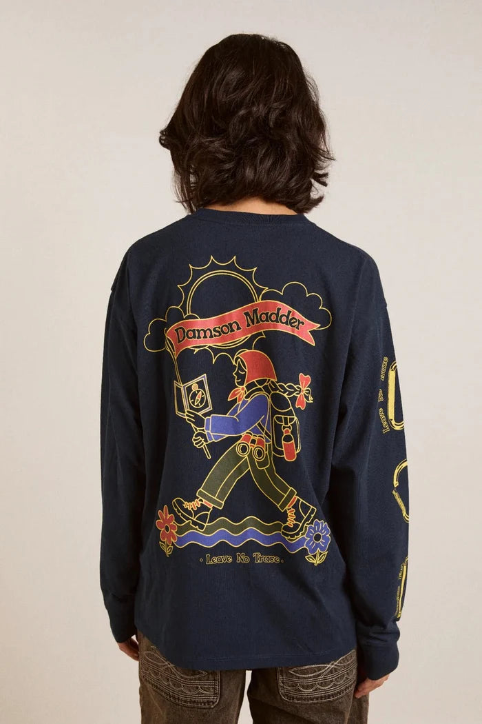Damson Madder - Navy Rambler Longsleeve Tee - Kalifornia Jean Bar