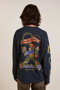 Damson Madder - Navy Rambler Longsleeve Tee - Kalifornia Jean Bar