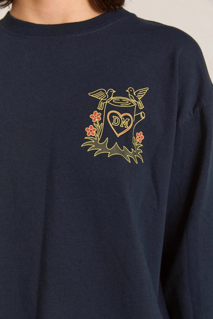Damson Madder - Navy Rambler Longsleeve Tee - Kalifornia Jean Bar