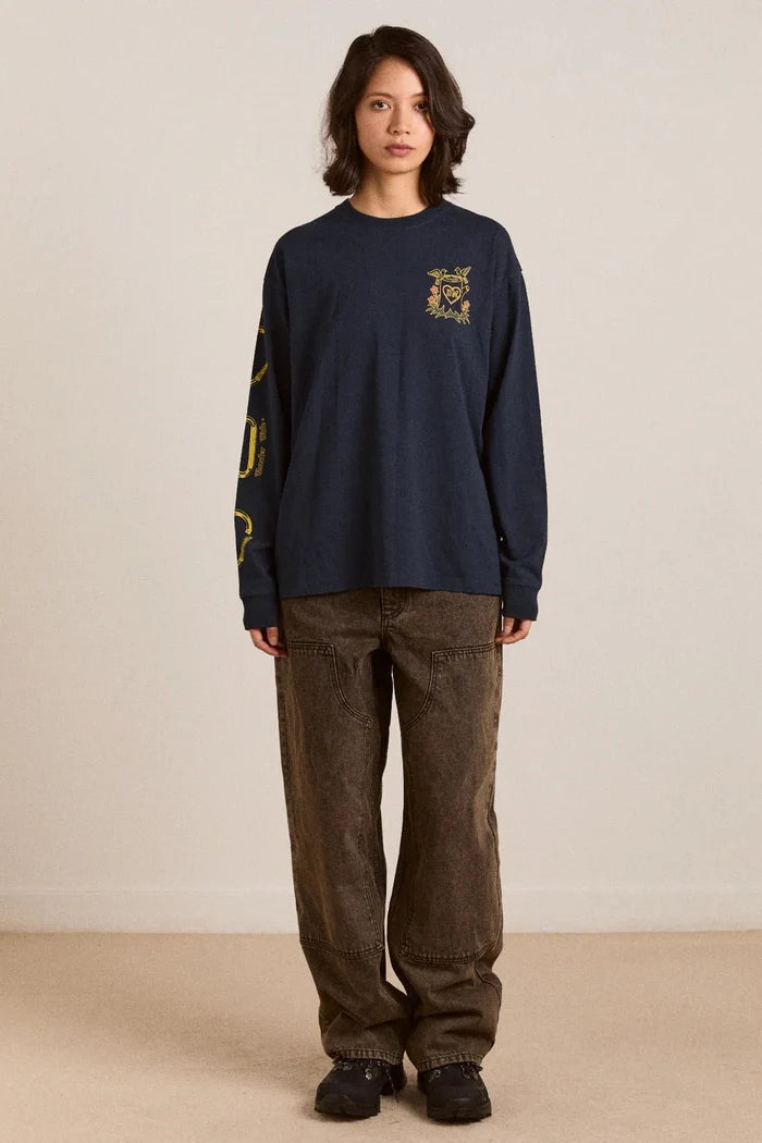 Damson Madder - Navy Rambler Longsleeve Tee - Kalifornia Jean Bar