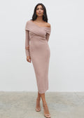 Lygia Is 5'9" & Wears Size UK S|Danica Wrap Knit Midaxi Dress - Pink