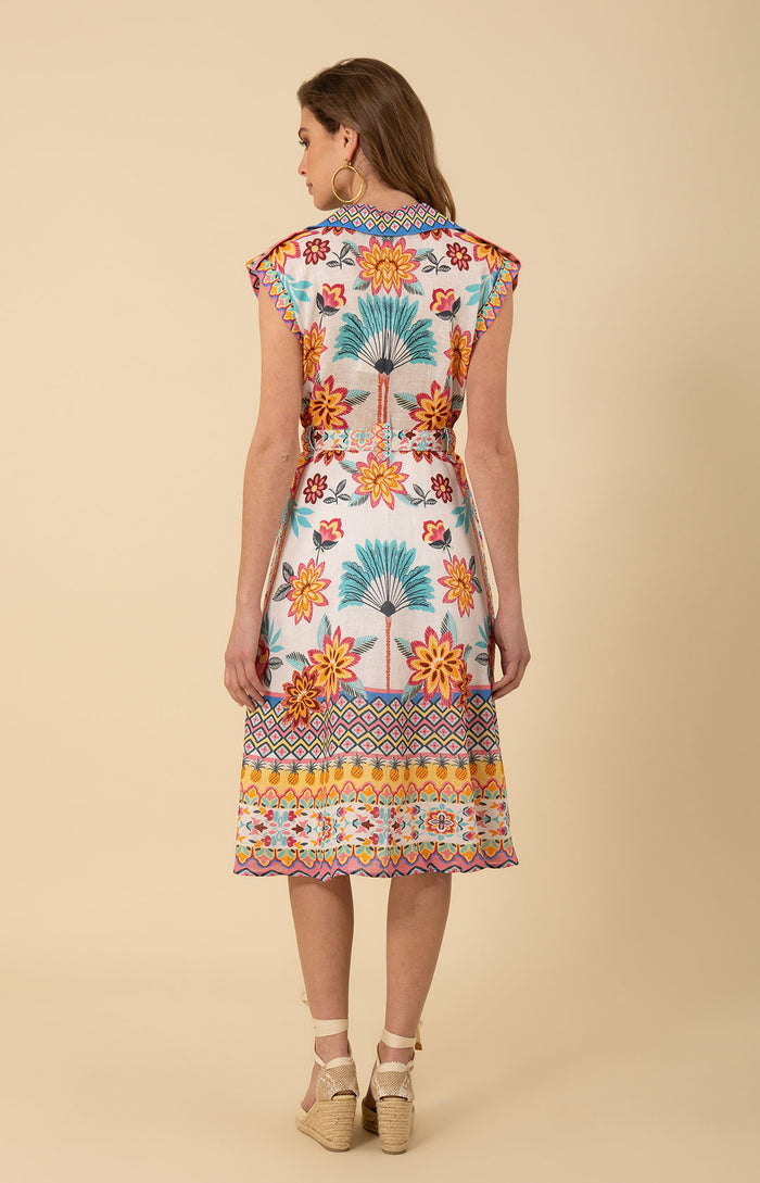 Daniela Midi Linen Dress, color_pink
