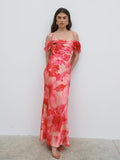 Lauren Is 5'7.5" & Wears Size UK 8|Daria Cowl Slip Maxi Dress - Pink Large Scale Floral