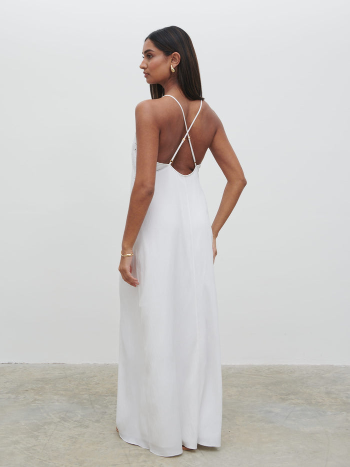 Sachi Is 5’7” & Wears Size UK 8|Davina Maxi Dress - Cream