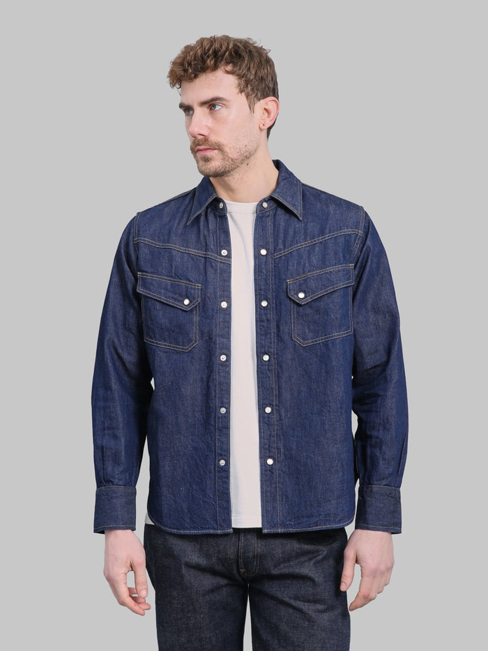 Deluxeware 7500 saddle master indigo denim shirt