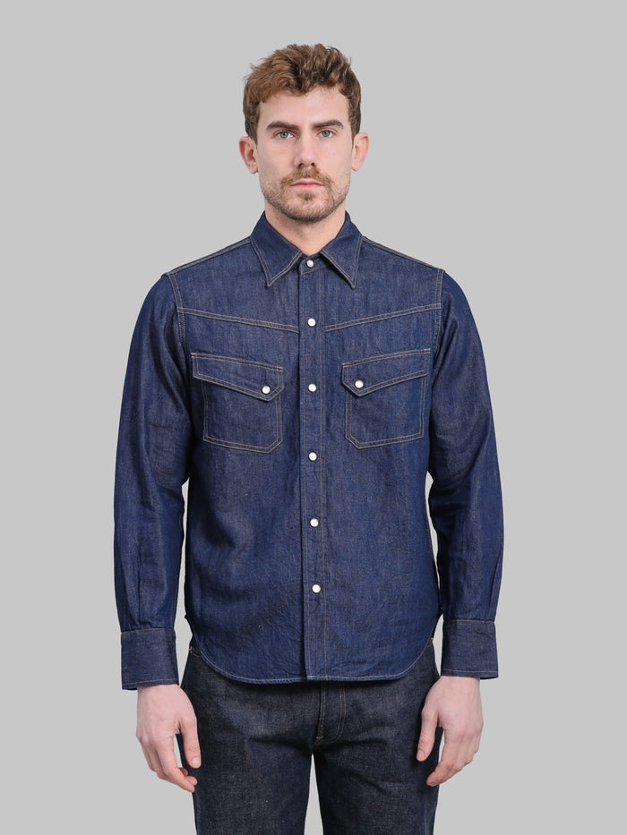 Deluxeware 7500 saddle master indigo denim shirt fit