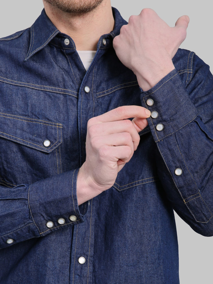 Deluxeware 7500 saddle master indigo denim shirt cuff