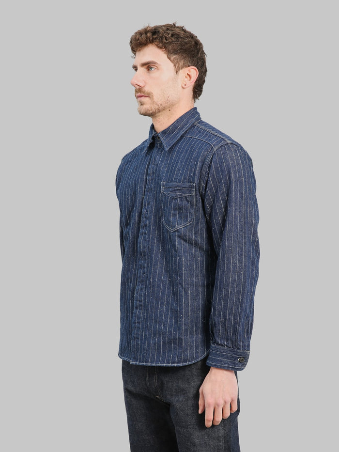 Deluxeware 7630A 20th Anniversary Wabash Indigo Denim Nel Shirt side fit