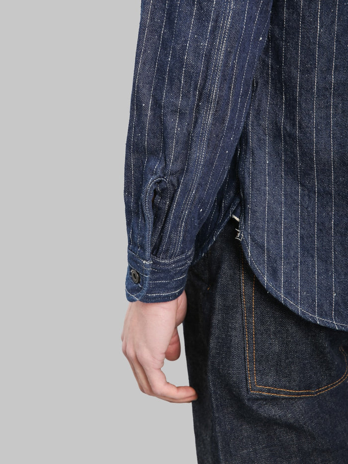 Deluxeware 7630A 20th Anniversary Wabash Indigo Denim Nel Shirt hem