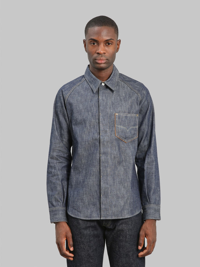 Deluxeware 7640 1940s Denim Shirt front look