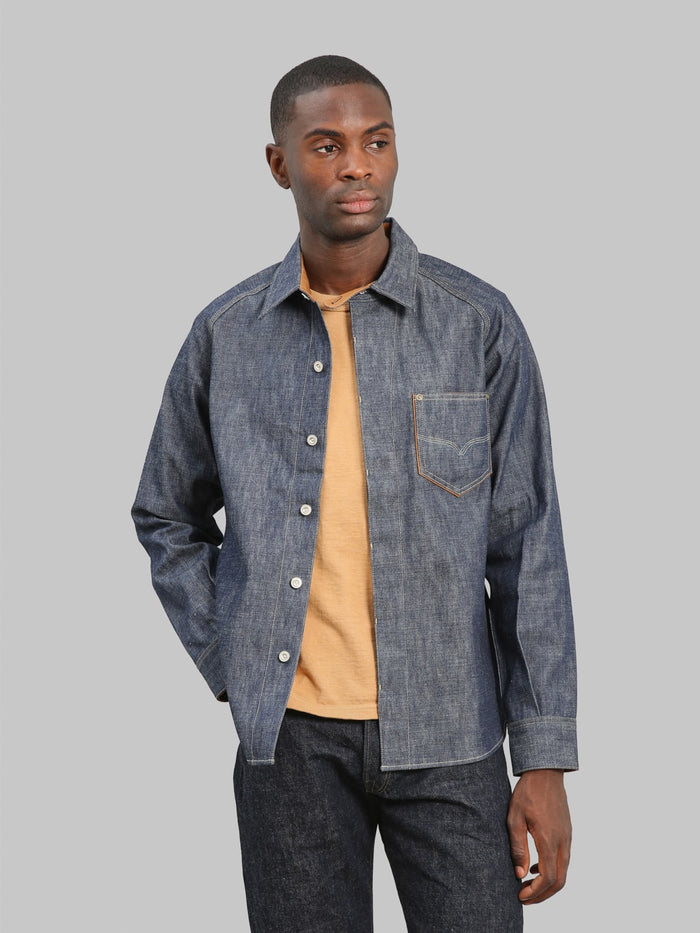 Deluxeware 7640 1940s Denim Shirt styled