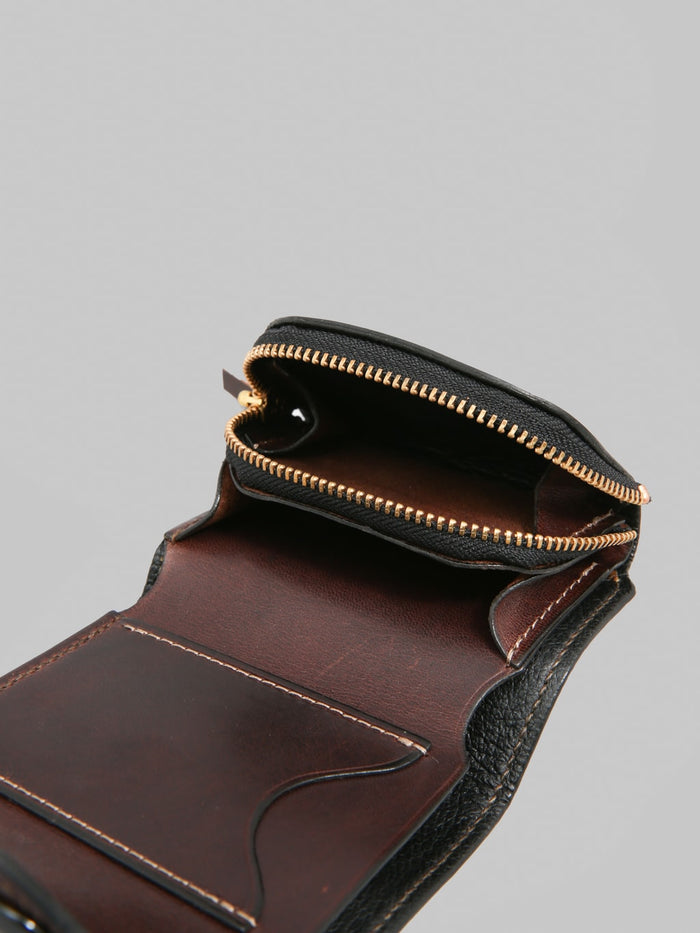 Deluxeware DLW-005 Leather Wallet Dark Brown zipper