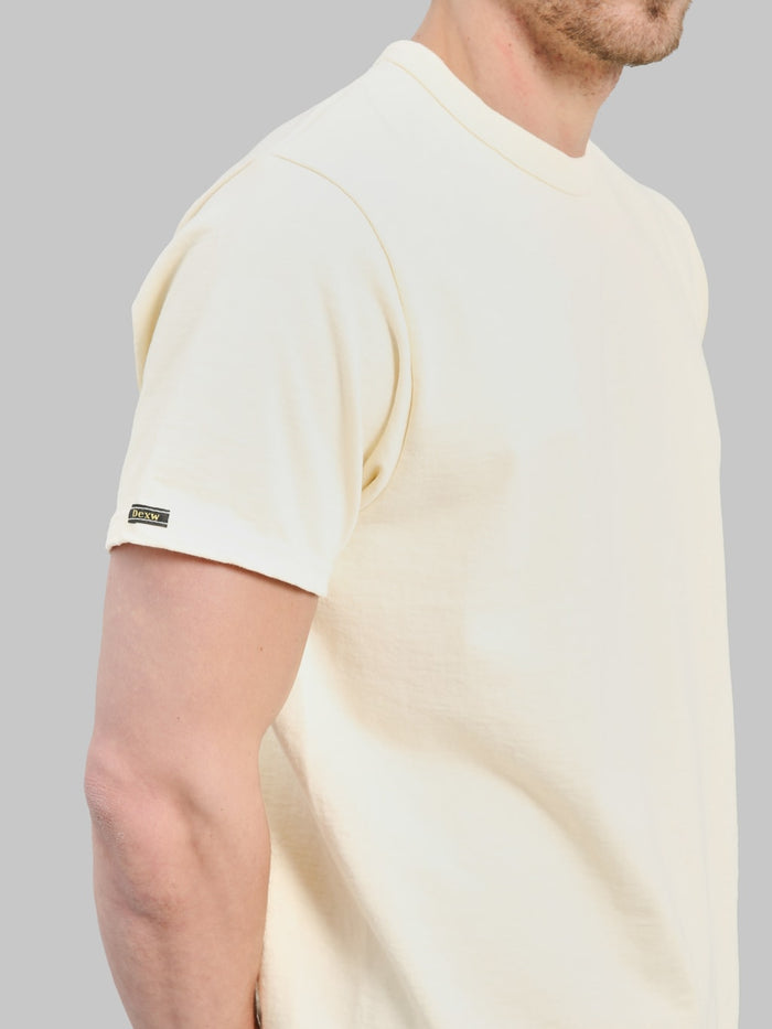 Deluxeware DXTS00 12.5oz Heavyweight Loopwheeled TShirt Ash Yellow sleeve tag