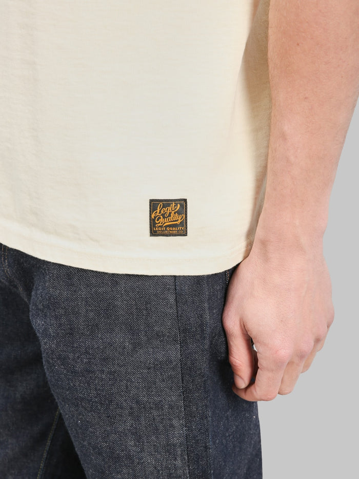 Deluxeware DXTS00 12.5oz Heavyweight Loopwheeled TShirt Ash Yellow brand tag