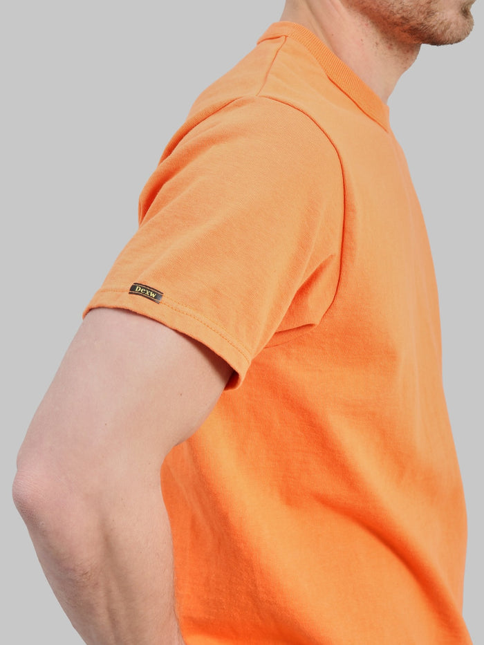 Deluxeware DXTS00 Heavyweight Loopwheeled TShirt Texas Orange sleeve tag