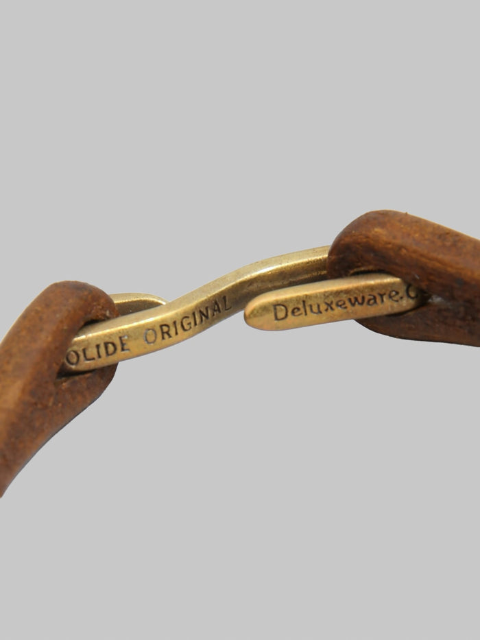 Deluxeware Leather Bracelet Brown Soild Brass Hook