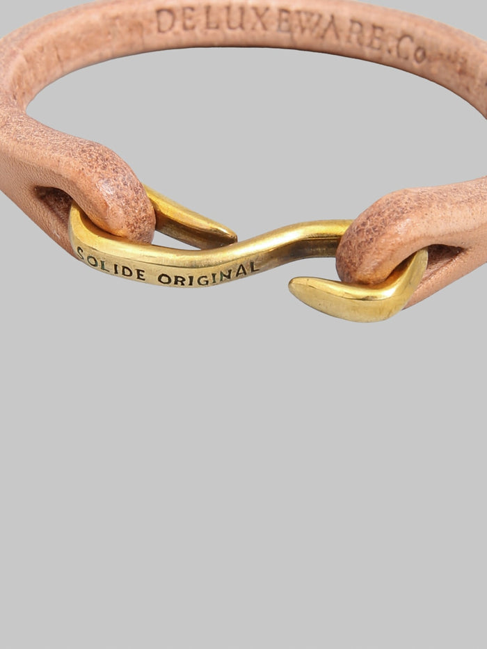 Deluxeware Leather Bracelet Natural Custom Made Brass Hook