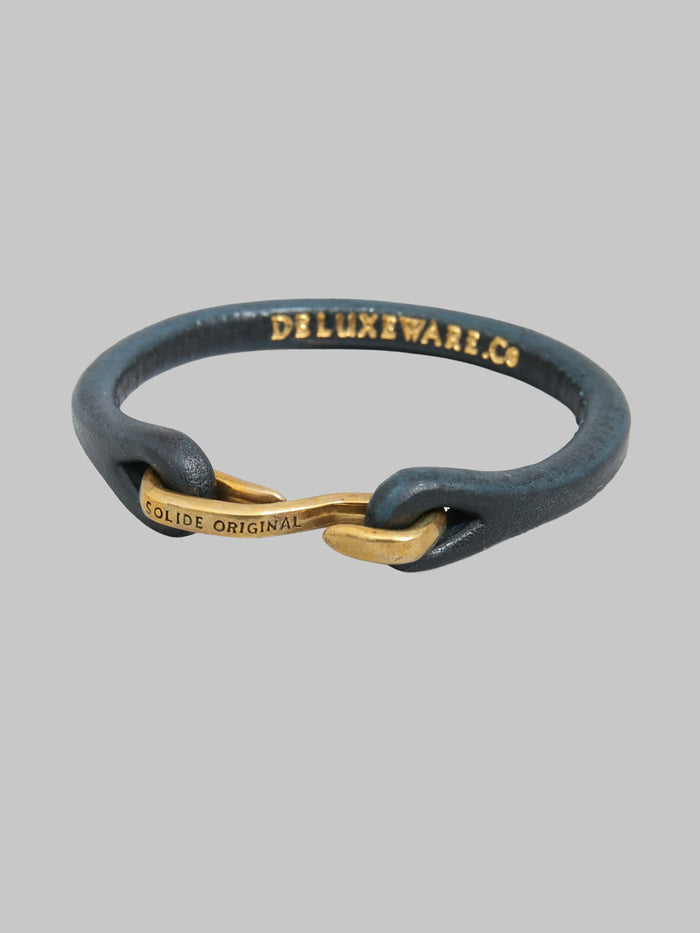 Deluxeware Leather Bracelet Navy Brass Hook