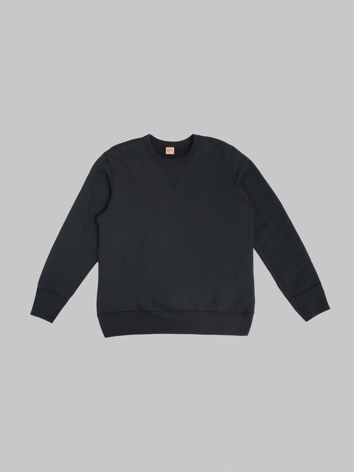 Deluxeware S101-00 Flat Seam Plain Sweatshirt Core Black Front
