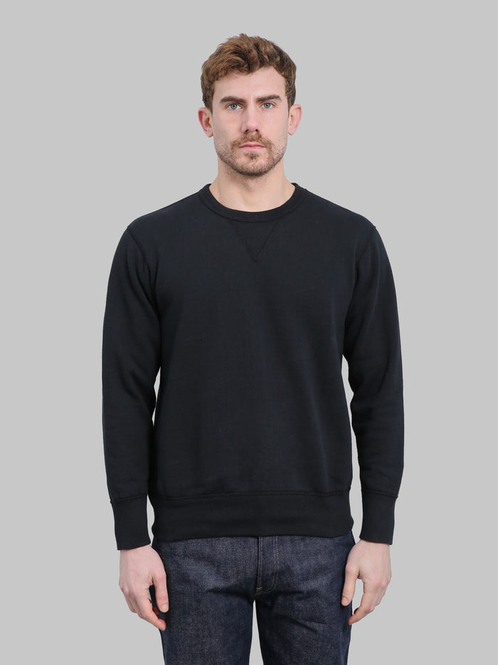 Deluxeware S101-00 Flat Seam Plain Sweatshirt Core Black Fit