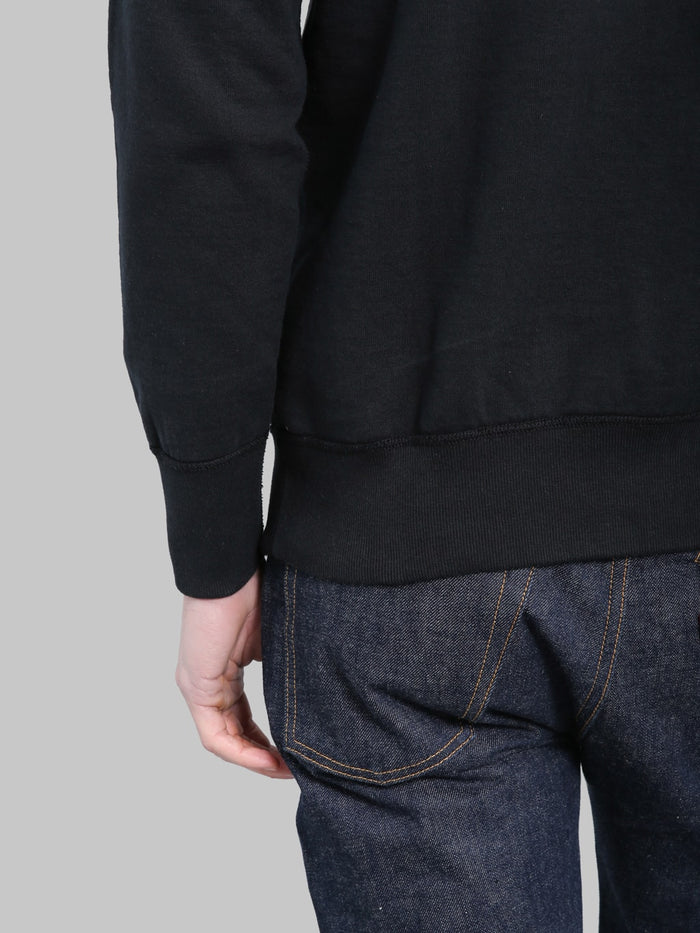 Deluxeware S101-00 Flat Seam Plain Sweatshirt Core Black Hem