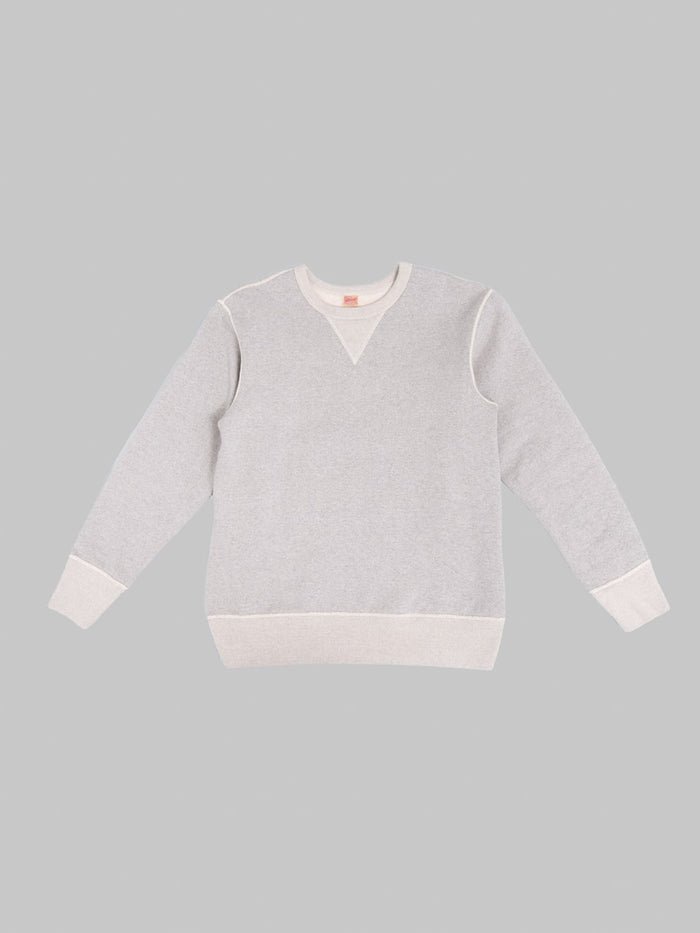 Deluxeware S101-00 Flat Seam Plain Sweatshirt Grey Beige front