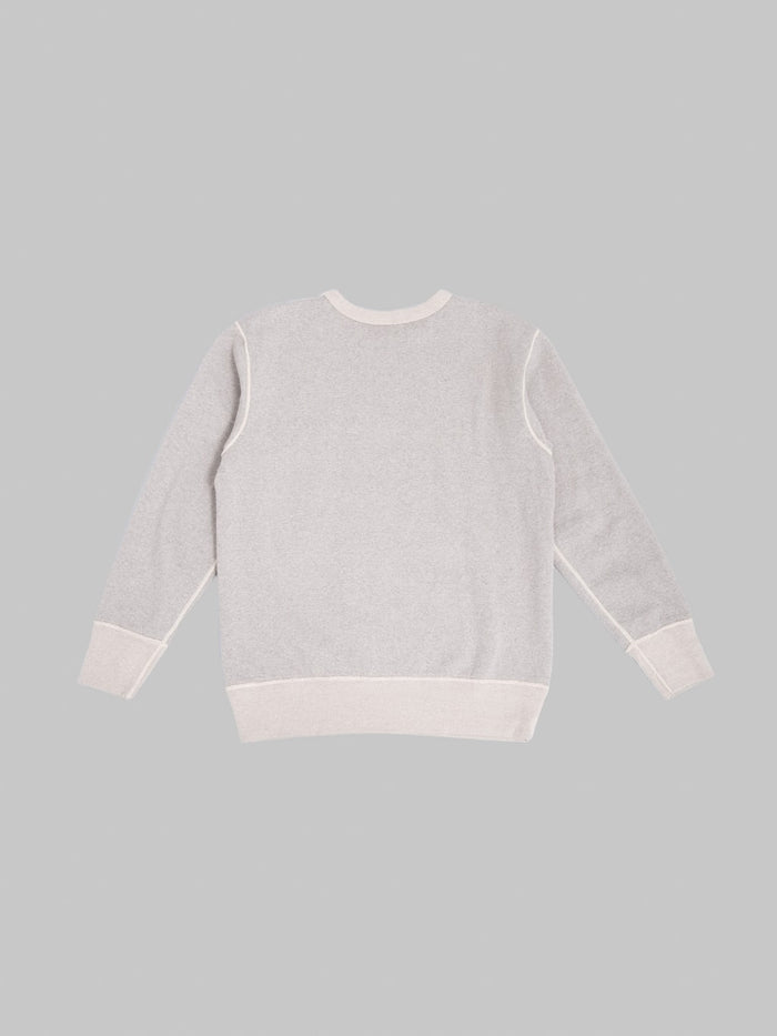 Deluxeware S101-00 Flat Seam Plain Sweatshirt Grey Beige back