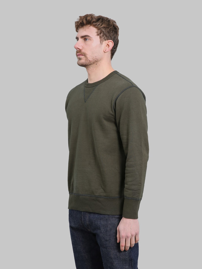 Deluxeware S101-00 Flat Seam Plain Sweatshirt Olive fit