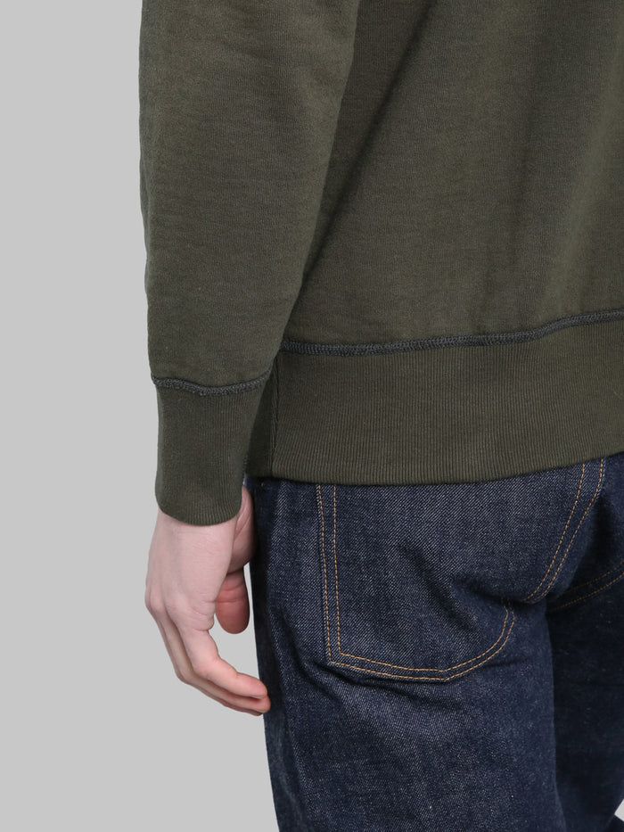 Deluxeware S101-00 Flat Seam Plain Sweatshirt Olive hem