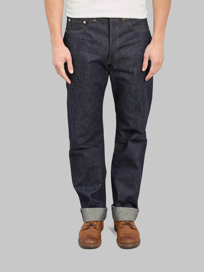 Denime By Warehouse 220XX 1954 14oz Regular Straight Jeans front fit